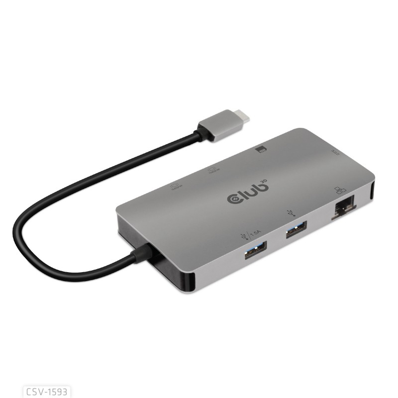 CLUB3D CSV-1593 hub di interfaccia USB 3.2 Gen 1 (3.1 Gen 1) Type-C 16200 Mbit s Metallico CLUB3D CSV-1593 hub di interfaccia USB 3.2 Gen 1 (3.1 Gen 1) Type-C 16200 Mbit s Metallico