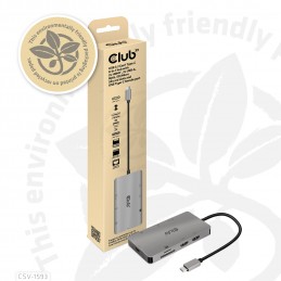 CLUB3D CSV-1593 hub di interfaccia USB 3.2 Gen 1 (3.1 Gen 1) Type-C 16200 Mbit s Metallico