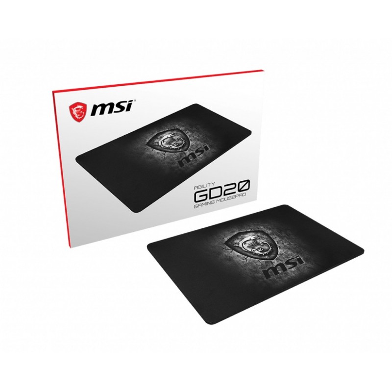 MSI Agility GD20 Tappetino per mouse per gioco da computer Nero, Grigio MSI Agility GD20 Tappetino per mouse per gioco da computer Nero, Grigio
