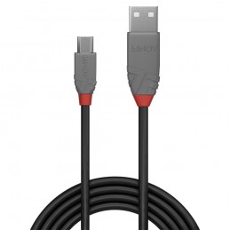 Lindy 36733 cavo USB 2 m USB 2.0 USB A Micro-USB B Nero, Grigio