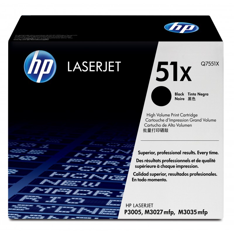 HP Cartuccia Toner originale nero ad alta capacità LaserJet 51X HP Cartuccia Toner originale nero ad alta capacità LaserJet 51X