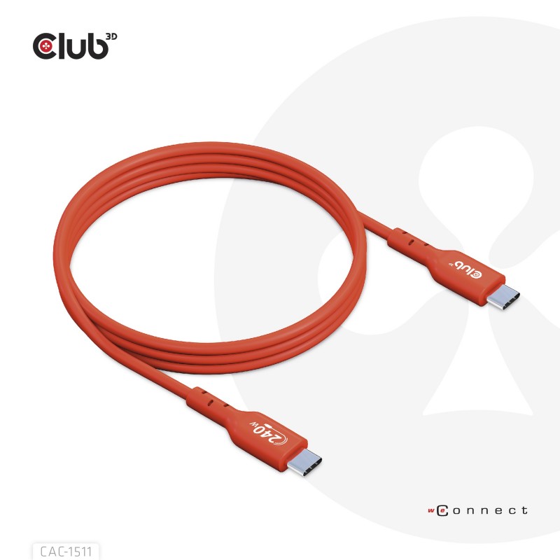 CLUB3D CAC-1511 cavo USB 1 m USB 2.0 USB C Arancione