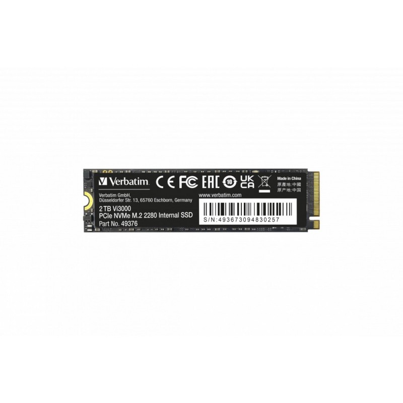 Verbatim Vi3000 PCIe NVMe M.2 SSD 2TB PCI Express 3.0