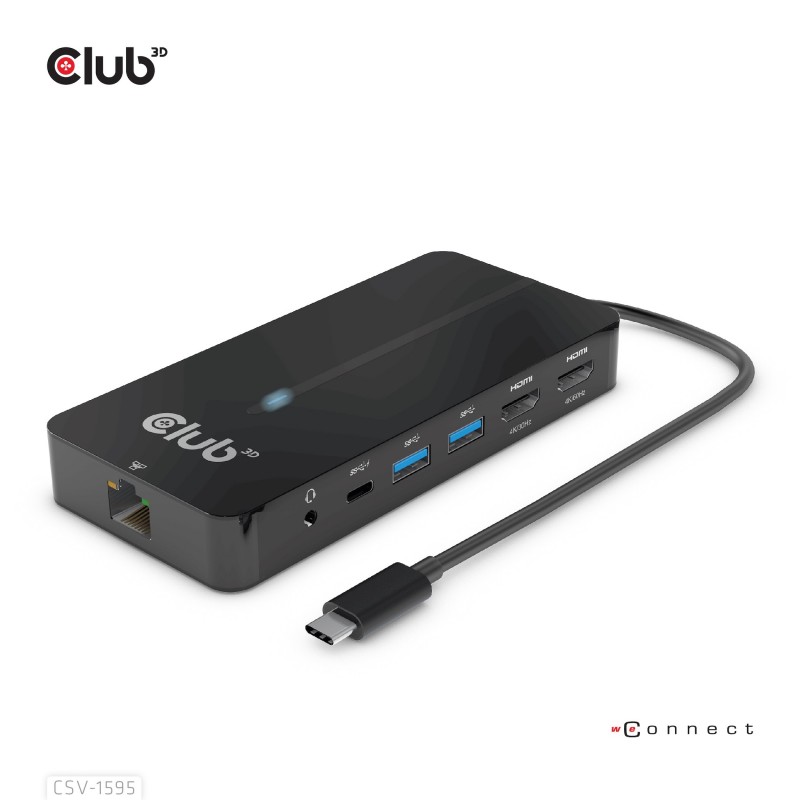 CLUB3D CSV-1595 replicatore di porte e docking station per laptop USB 3.2 Gen 1 (3.1 Gen 1) Type-C Nero CLUB3D CSV-1595 replicatore di porte e docking station per laptop USB 3.2 Gen 1 (3.1 Gen 1) Type-C Nero