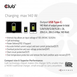CLUB3D CAC-1914 Caricabatterie per dispositivi mobili Monitor video per bambino, Regolabarba, Videocamera, Fotocamera, Comandi
