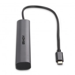 Lindy 43384 hub di interfaccia USB tipo-C 10000 Mbit s Grigio