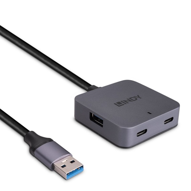 Lindy 43388 hub di interfaccia USB 3.2 Gen 1 (3.1 Gen 1) Type-A 5000 Mbit s Nero, Grigio Lindy 43388 hub di interfaccia USB 3.2 Gen 1 (3.1 Gen 1) Type-A 5000 Mbit s Nero, Grigio