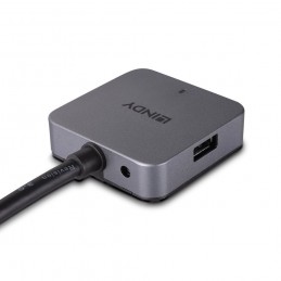 Lindy 43388 hub di interfaccia USB 3.2 Gen 1 (3.1 Gen 1) Type-A 5000 Mbit s Nero, Grigio