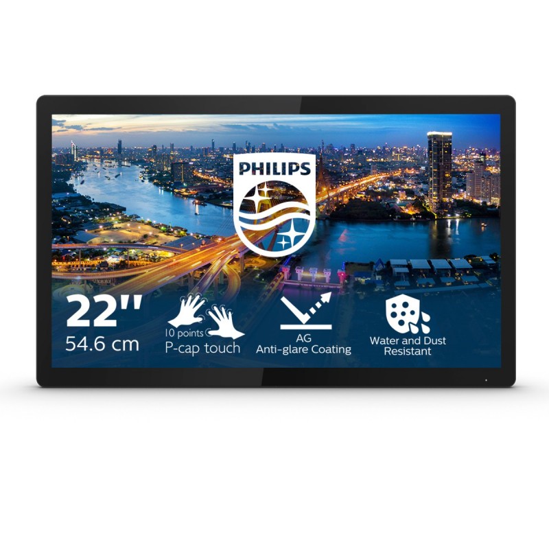 Philips 222B1TFL Monitor PC 54,6 cm (21.5") Full HD LED Touch screen Nero