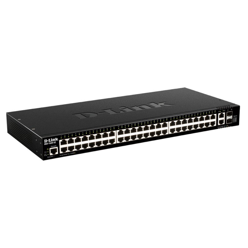 D-Link DGS-1520-52 E switch di rete Gestito L3 10G Ethernet (100 1000 10000) 1U Nero