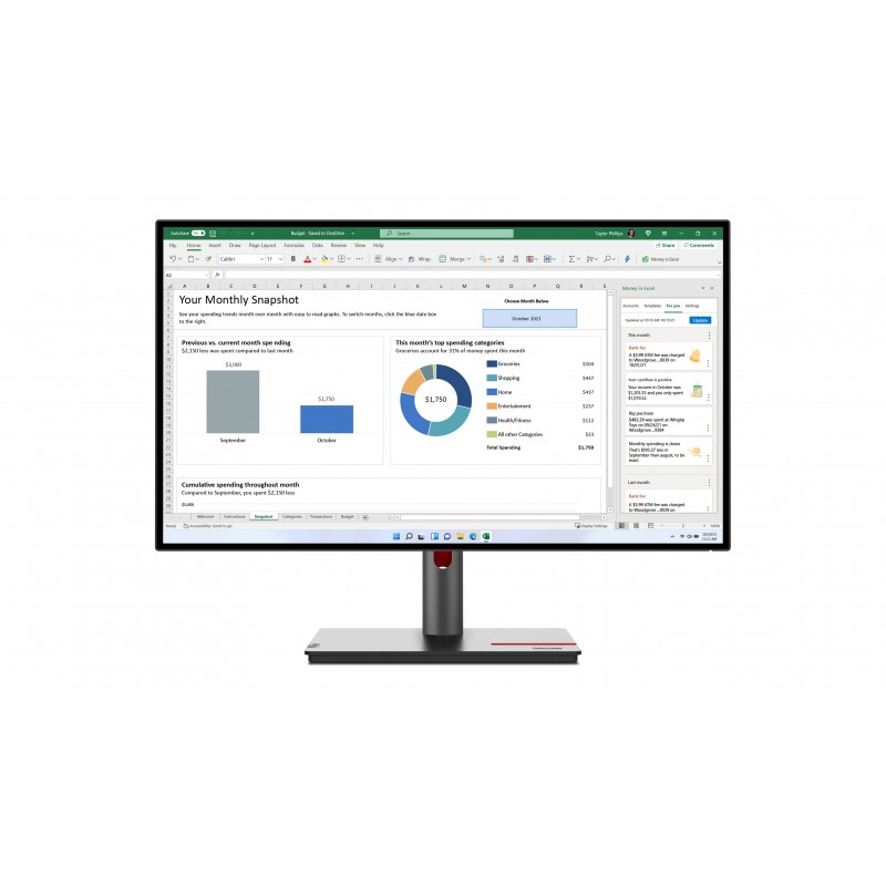 Lenovo ThinkVision P27h-30 LED display 68,6 cm (27") 2560 x 1440 Pixel Quad HD LCD Nero Lenovo ThinkVision P27h-30 LED display 68,6 cm (27") 2560 x 1440 Pixel Quad HD LCD Nero