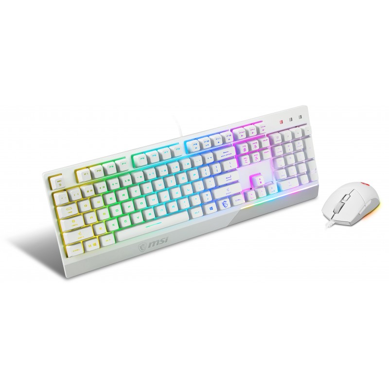 MSI Vigor GK30 Combo White tastiera Mouse incluso Gaming USB QWERTY Italiano Bianco