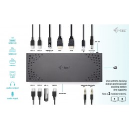 i-tec USB 3.0   USB-C   Thunderbolt Dual Display Docking Station + Power Delivery 100W
