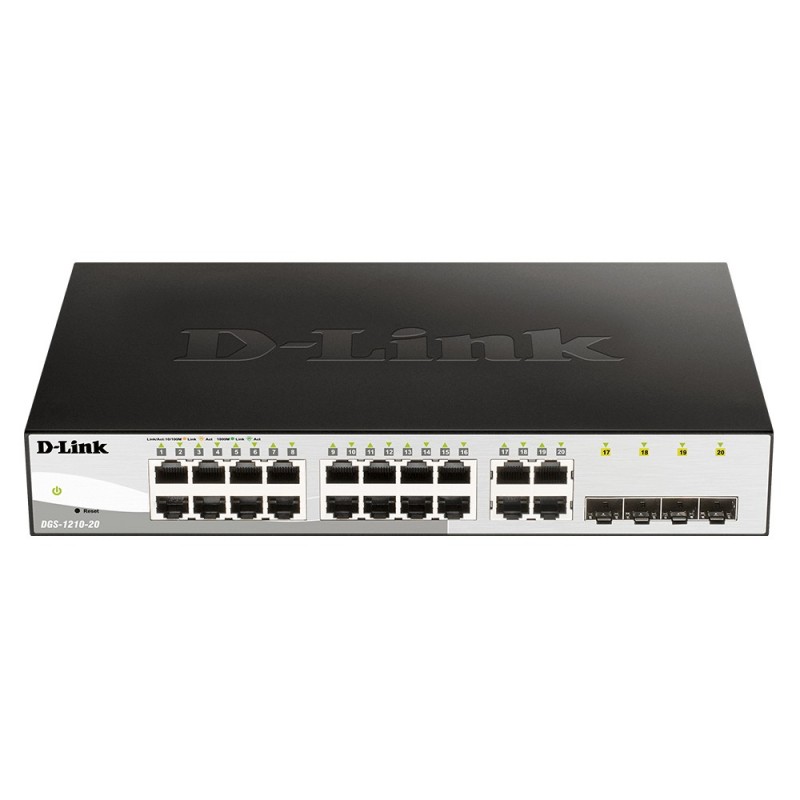 D-Link DGS-1210-20 switch di rete Gestito L2 Gigabit Ethernet (10 100 1000) 1U Nero