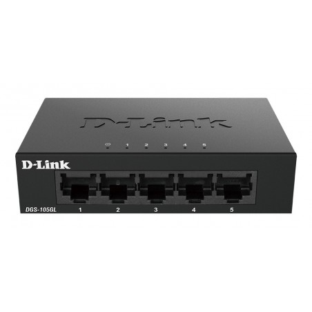 D-Link DGS-105GL switch di rete Non gestito Gigabit Ethernet (10 100 1000) Desktop Nero