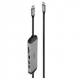 Lindy 43326 replicatore di porte e docking station per laptop Cablato USB 3.2 Gen 1 (3.1 Gen 1) Type-C Nero, Grigio