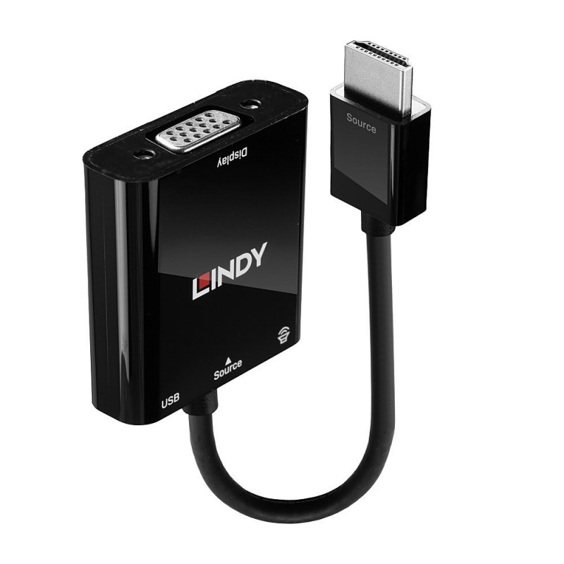 Lindy 38285 cavo e adattatore video 0,1 m HDMI tipo A (Standard) VGA (D-Sub) Nero Lindy 38285 cavo e adattatore video 0,1 m HDMI tipo A (Standard) VGA (D-Sub) Nero