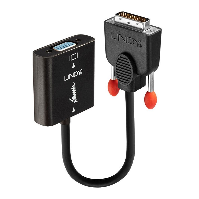 Lindy 38189 cavo e adattatore video 0,1 m DVI-D VGA (D-Sub) Nero Lindy 38189 cavo e adattatore video 0,1 m DVI-D VGA (D-Sub) Nero
