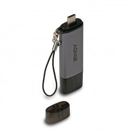 Lindy 43335 lettore di schede USB 3.2 Gen 1 (3.1 Gen 1) Type-A Type-C Nero, Grigio