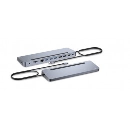 i-tec USB-C Metal Ergonomic 3x 4K Display Docking Station with Power Delivery 100 W + Universal Charger 100 W