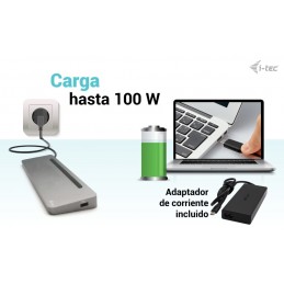i-tec USB-C Metal Ergonomic 3x 4K Display Docking Station with Power Delivery 100 W + Universal Charger 100 W