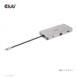CLUB3D CSV-1594 replicatore di porte e docking station per laptop USB 3.2 Gen 1 (3.1 Gen 1) Type-C Nero, Grigio