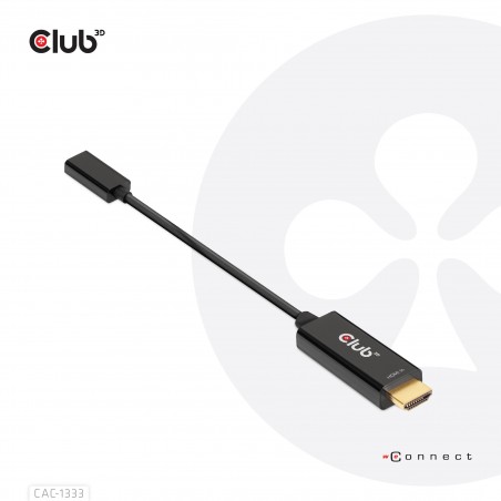 CLUB3D CAC-1333 cavo e adattatore video 0,22 m HDMI tipo A (Standard) USB tipo-C Nero