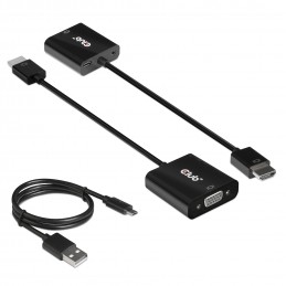 CLUB3D CAC-1302 cavo e adattatore video 0,5 m HDMI tipo A (Standard) VGA (D-Sub) Nero