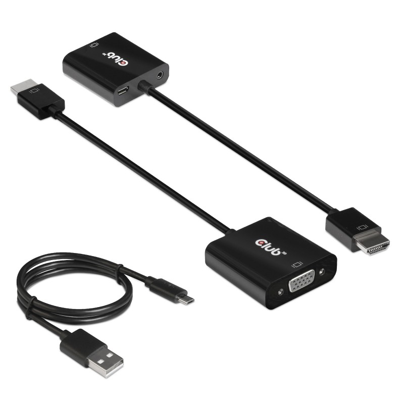 CLUB3D CAC-1302 cavo e adattatore video 0,5 m HDMI tipo A (Standard) VGA (D-Sub) Nero CLUB3D CAC-1302 cavo e adattatore video 0,5 m HDMI tipo A (Standard) VGA (D-Sub) Nero