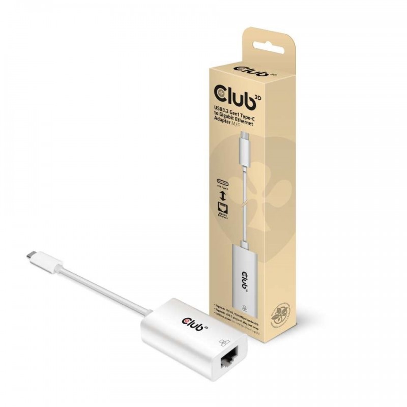 CLUB3D CAC-1519 adattatore per inversione del genere dei cavi USB-C RJ-45 Bianco