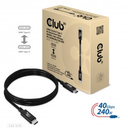CLUB3D CAC-1576 cavo USB 1 m USB4 Gen 3x2 USB C 3x USB C Nero
