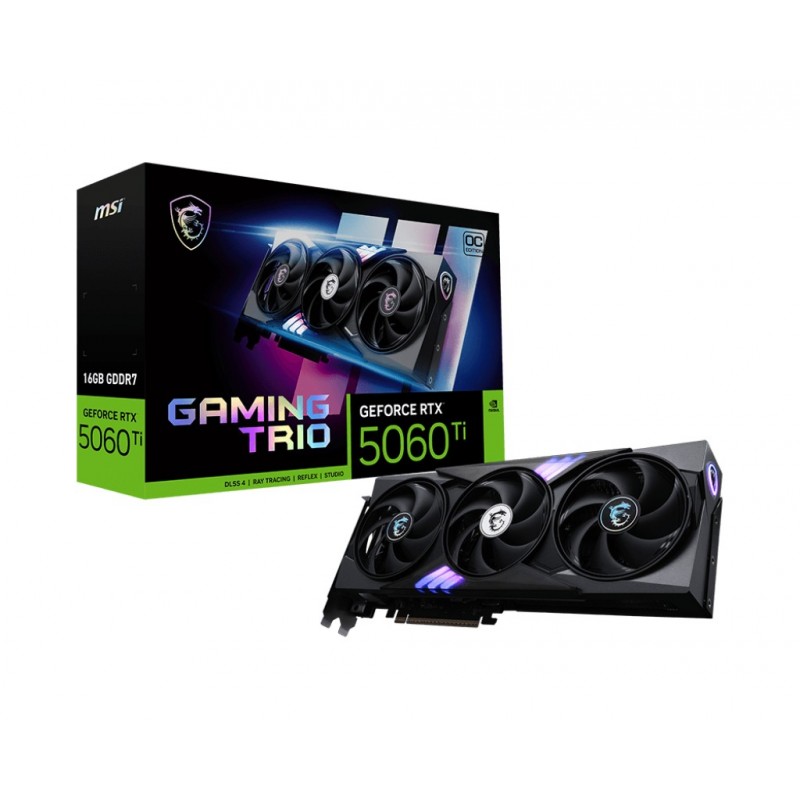 MSI GAMING GeForce RTX 5060 TI 16G TRIO OC NVIDIA 16 GB GDDR7 MSI GAMING GeForce RTX 5060 TI 16G TRIO OC NVIDIA 16 GB GDDR7