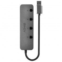 Lindy 43309 hub di interfaccia USB 3.2 Gen 1 (3.1 Gen 1) Type-A 5 Mbit s Grigio