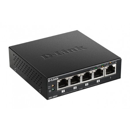 D-Link DGS-1005P Non gestito L2 Gigabit Ethernet (10 100 1000) Supporto Power over Ethernet (PoE) Nero
