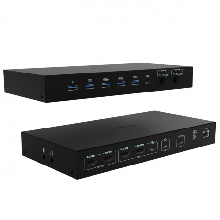 i-tec USB-C KVM Dock PRO for Three Hosts, Dual Video, with 2x Power Delivery, max 92W