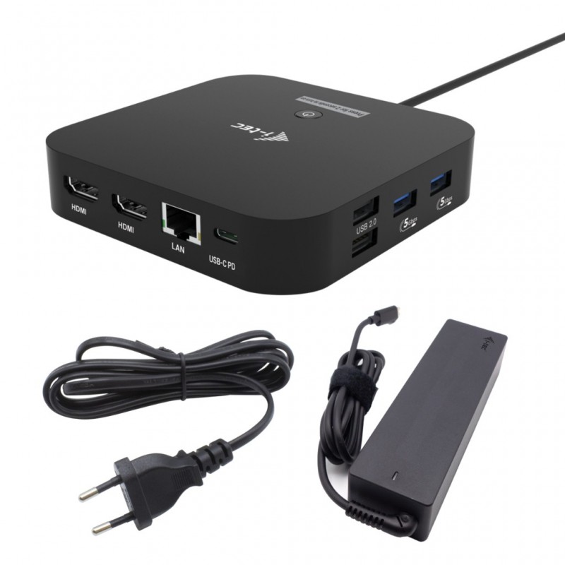 i-tec USB-C Dual HDMI Docking Station with Power Delivery 100 W + Universal Charger 100W