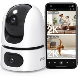 Imou Ranger DUAL 6MP (3MP+3MP) Telecamera WiFi da Interno, motorizzata con Doppia Lente, Rilevamento Umano, Smart tracking,
