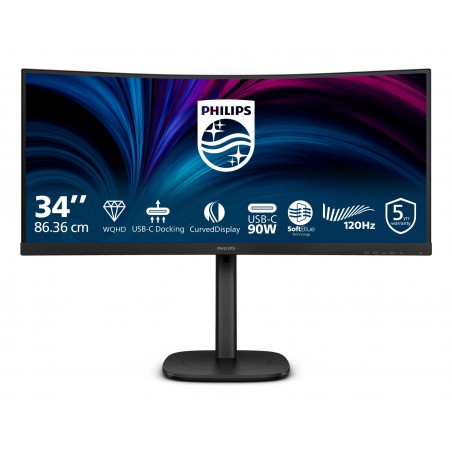 Philips 3000 series 34B2U3600C 00 Monitor PC 86,4 cm (34") 3440 x 1440 Pixel Wide Quad HD LCD Nero