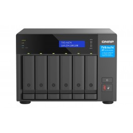 QNAP TVS-H674 NAS Tower Intel® Core™ i5 i5-12400 32 GB DDR4 0 TB QuTS hero Nero