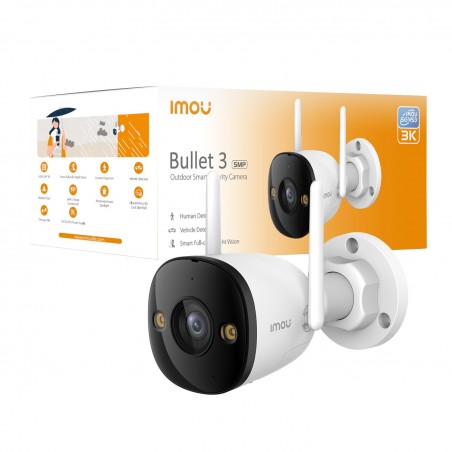 Imou Bullet 3 5MP 3K da esterno. Visione notturna Full Color, Rilevamento Umano con Faretto e Sirena, Audio Bidirezionale,