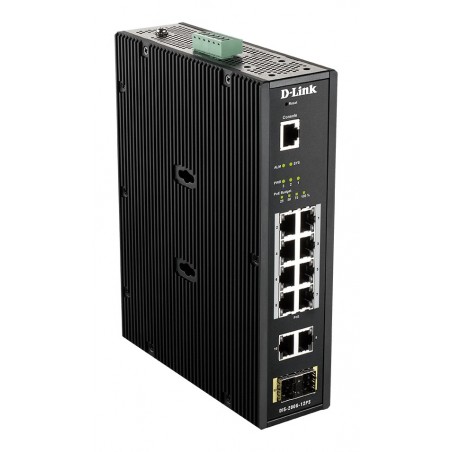 D-Link DIS-200G-12PS switch di rete Gestito L2 Gigabit Ethernet (10 100 1000) Supporto Power over Ethernet (PoE) Nero