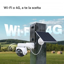Imou AOV PT 4G 5MP - Telecamera da esterno 4G e Wifi Motorizzata con pannello solare. Tecnologia AOV per registrazione 24 7 .