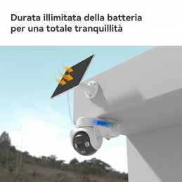 Imou AOV PT 4G 5MP - Telecamera da esterno 4G e Wifi Motorizzata con pannello solare. Tecnologia AOV per registrazione 24 7 .