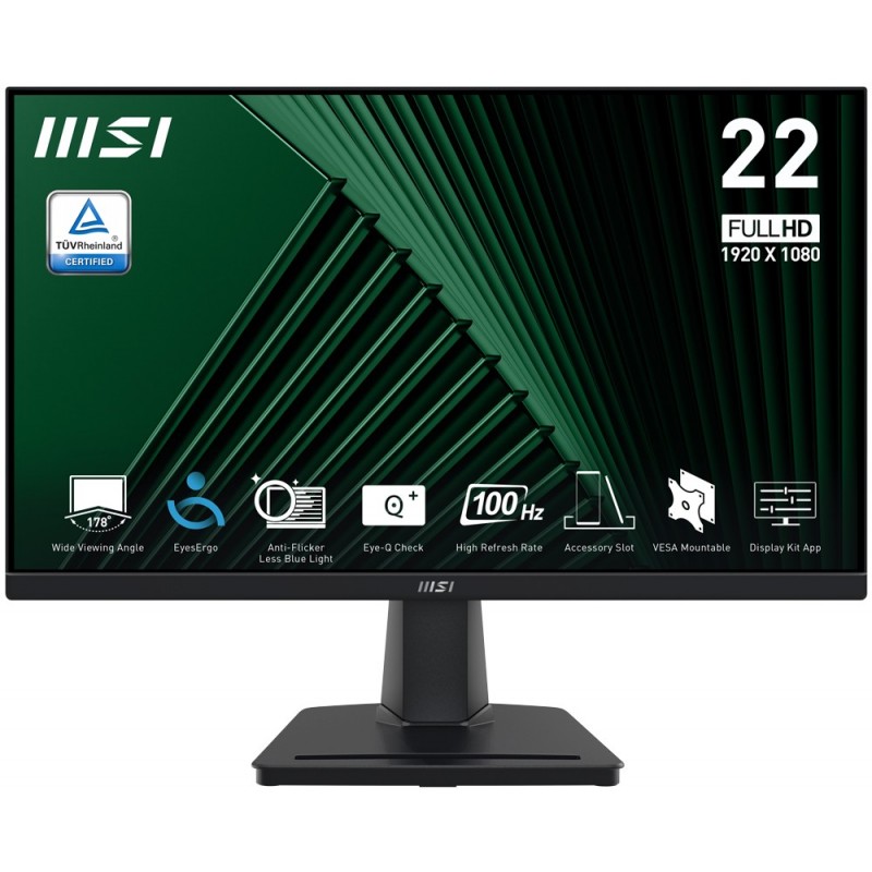 MSI Pro MP225V Monitor PC 54,5 cm (21.4") 1920 x 1080 Pixel Full HD LCD Nero