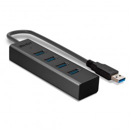 Lindy 43324 hub di interfaccia USB 3.2 Gen 1 (3.1 Gen 1) Type-A 5000 Mbit s Nero
