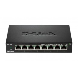 D-Link DES-108 switch di rete Non gestito Fast Ethernet (10 100) Nero