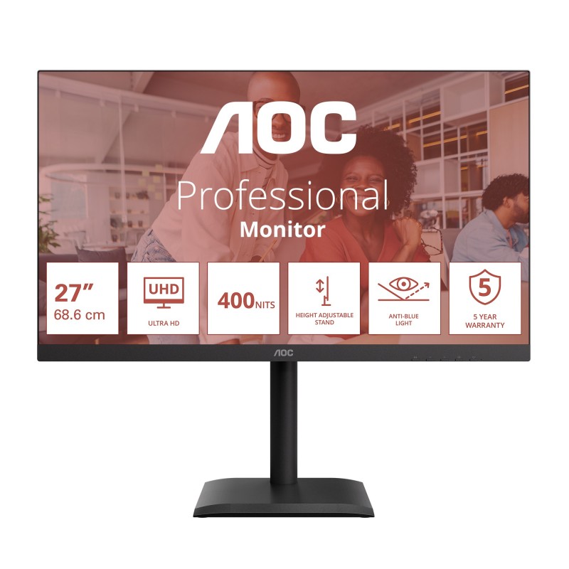 AOC E4 U27E4CV Monitor PC 68,6 cm (27") 3840 x 2160 Pixel 4K Ultra HD LED Nero