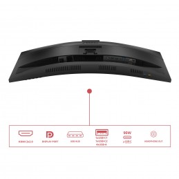 AOC E4 CU34E4CW Monitor PC 86,4 cm (34") 3440 x 1440 Pixel UltraWide Quad HD LED Nero