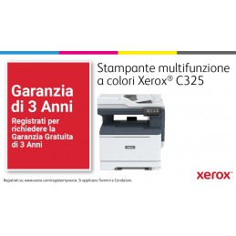 Xerox C325 A4 33 ppm Copia Stampa Scansione Fax fronte retro wireless PS3 PCL5e 6 2 vassoi 251 fogli