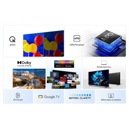 TCL P7K Serie Smart TV QLED 4K 43" 43P7K, Dolby Vision - Atmos, HDR10+, Google TV